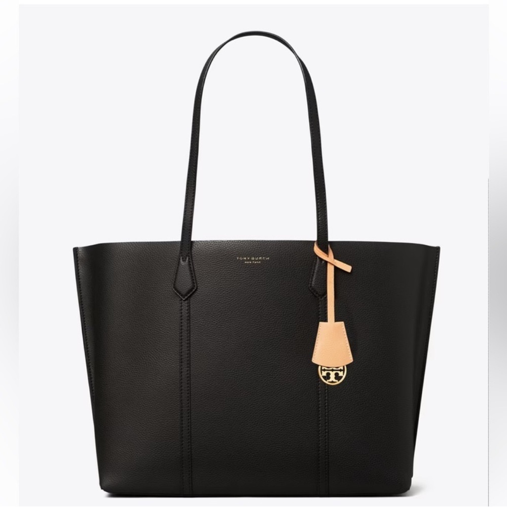 Tory Burch Perry Black Leather Tote Bag